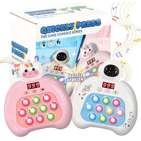 2 Pack Upgraded Fast Quick Game Pop Bubble Up Toys-Ideal Easter Basket Stuffers!Two-Player Online Battles Available,Handheld Games Perfect for Children Aged 6-12,Puzzle Game Sensory Toys（Whtie）