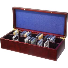 المنارة - صندوق عملات معدنية يتسع لـ 50 لوحًا - مثالي للألواح من PCGS وNGC وANACS وICG والمزيد - لمسة نهائية من خشب الماهوجني in Kuwait