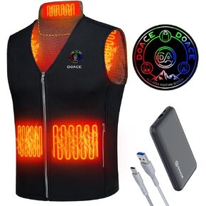 DOACE سترة ساخنة للرجال والنساء، سترة التدفئة الكهربائية الذكية القابلة لإعادة الشحن، مع بطارية 10000 مللي أمبير 5 فولت / 3 أمبير in Kuwait