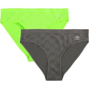 Umbro Women's Performance Assorted 2 Pack Bikini Panties - Green Gecko/Silver - Medium