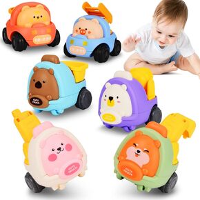 Baby Animal Pull Back and Go Truck Toys, Cars Toys for 1, 2, 3 Year Old Boys, Girls, Birthday Gifts for Toddlers, Preschools, Kids, Colorful 6 Pack