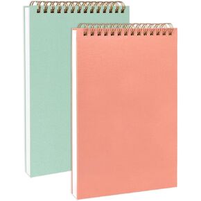 Upright Sketch Coil Notebooks, 2-Pack (Pink & Green), 7.5 x 5.1 Inches, Hardcover with 1150GSM Cardstock, 100 Pages / 50 Sheets, 100GSM Paper