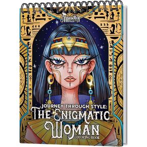 MINDFUL PALETTE Adults Coloring Book Spiral Bound - Creative Unique Fashion Designs Inspired by Civilizations and Cultures, Perfect Meaningful Gift - Adult Coloring Book for Women Relaxation