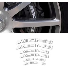 6PCS Car Brake Caliper Decal Sticker Compatible with C63 C43 C300 CLA CLS CLA GLA GLB GLC GLE E63 E53 E43 A45 A35 .etc Fashion Sports Automotive Exterior Decoration（White）