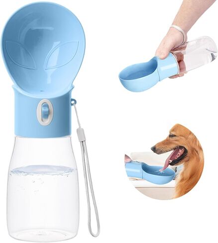 زجاجة مياه للكلاب، مادة آمنة للاستخدام في غسالة الأطباق، زجاجة مياه للكلاب مضادة للتسرب، موزع مياه للحيوانات الأليفة للأنشطة الخارجية والمشي لمسافات طويلة والتخييم (رمادي، بدون حاوية طعام) in Kuwait