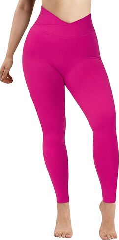 OMKAGI سروال نسائي ضيق على شكل حرف V لرفع المؤخرة مع جيوب عالي الخصر للتمرين واليوجا in Kuwait