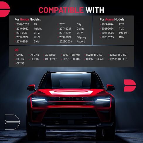 BDFHYK CF11182 فلتر هواء المقصورة مع استبدال الكربون المنشط لـ Acura Integra RDX TLX MDX، Honda Accord CR-V HR-V Civic Odyssey Clarity City CR-Z Fit Insight in Saudi Arabia