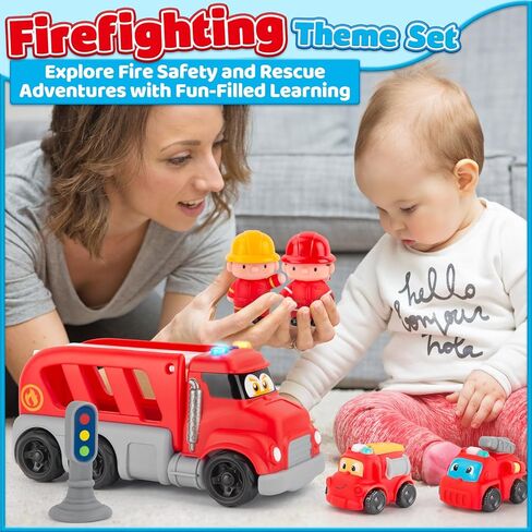 لعبة سيارات مطاطية ناعمة لصبي عمره عام واحد13 قطعة سيارات كرتونية ألعاب أطفال لعمر 12-18 شهرًا|ألعاب الأطفال الصغار بعمر 1-2|هدية عيد ميلاد أولى لصبي بعمر 1 2 3 سنوات in Kuwait