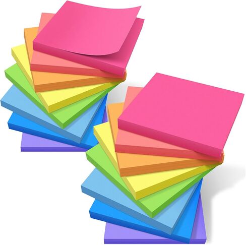 ملاحظات لاصقة مقاس 3×3، 8 وسادات (80 ورقة/وسادة) ملاحظات ذاتية اللصق بألوان زاهية، سهلة النشر، وسادات ملاحظات لاصقة مثالية للمنزل والمكتب ومستلزمات الفصول المدرسية in Kuwait