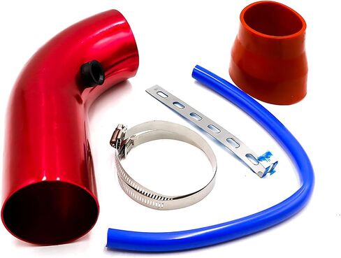 Air Intake Pipe Aluminum 3'' 75mm Car Cold Air Intake System Turbo Induction Pipe Tube Aluminum Pipe Filter Compatible/Replacement for Car, Auto, Truck (Red) in Saudi Arabia