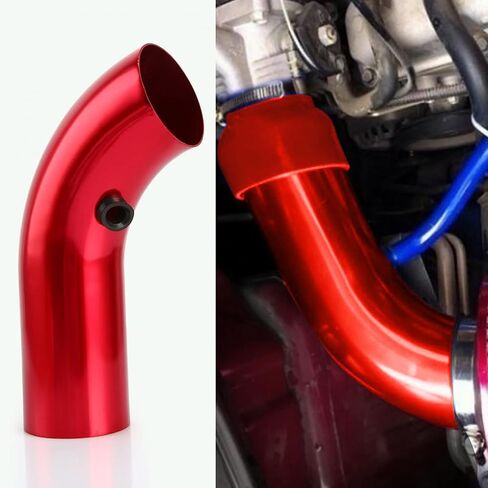 Air Intake Pipe Aluminum 3'' 75mm Car Cold Air Intake System Turbo Induction Pipe Tube Aluminum Pipe Filter Compatible/Replacement for Car, Auto, Truck (Red) in Saudi Arabia