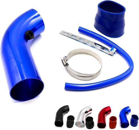 Air Intake Pipe Aluminum 3'' 75mm Car Cold Air Intake System Turbo Induction Pipe Tube Aluminum Pipe Filter Compatible/Replacement for Car, Auto, Truck (Red) in Saudi Arabia
