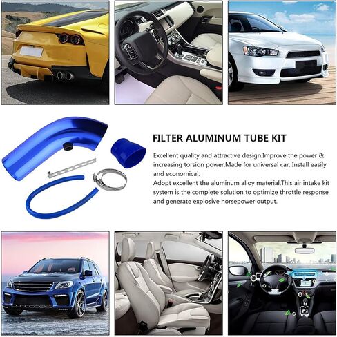 Air Intake Pipe Aluminum 3'' 75mm Car Cold Air Intake System Turbo Induction Pipe Tube Aluminum Pipe Filter Compatible/Replacement for Car, Auto, Truck (Red) in Saudi Arabia