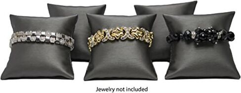Novel Box® Black Leatherette Bracelet Watch Jewelry Decoration Pillow (Pack of 5) 3X3 + NB Cleaning Cloth in Kuwait