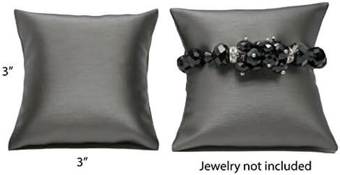 Novel Box® Black Leatherette Bracelet Watch Jewelry Decoration Pillow (Pack of 5) 3X3 + NB Cleaning Cloth in Kuwait