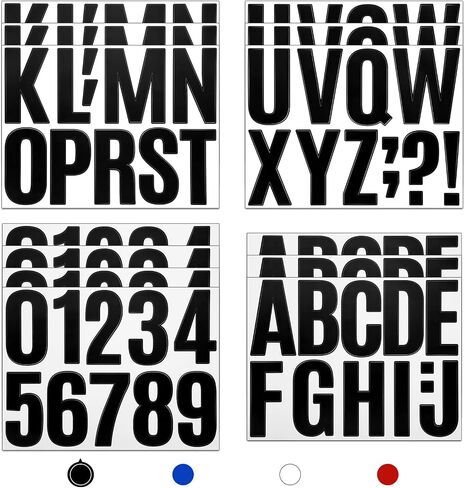 13 Sheets 4 Inch Alphabet Stickers Large Sticky Waterproof Address Sign Vinyl Letter Number Stickers Labels for DIY Crafts Mailbox Notebook Truck Outside Signs (Red) in Saudi Arabia
