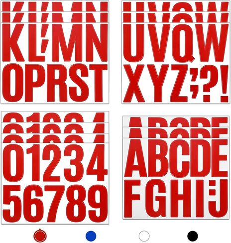 13 Sheets 4 Inch Alphabet Stickers Large Sticky Waterproof Address Sign Vinyl Letter Number Stickers Labels for DIY Crafts Mailbox Notebook Truck Outside Signs (Red) in Saudi Arabia