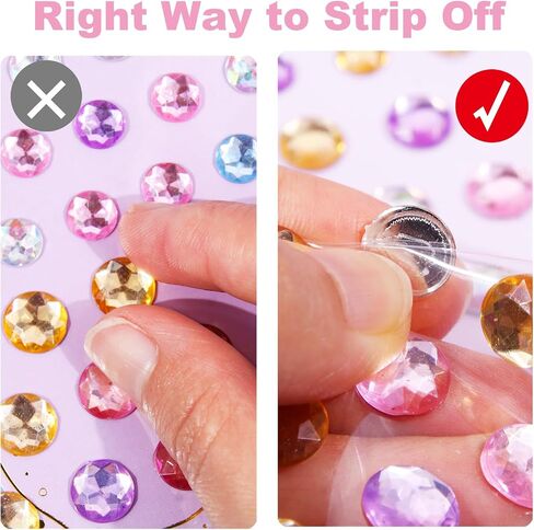 Gem Stickers for Kids Shiny Self Adhesive Stick On Rhinestones Sparkle Jewel Diamond Glitter 3D Gemstones Flower Bling Decorative Plastic Material for Craft Supplies(196Pcs, 7 Sheets) in Saudi Arabia