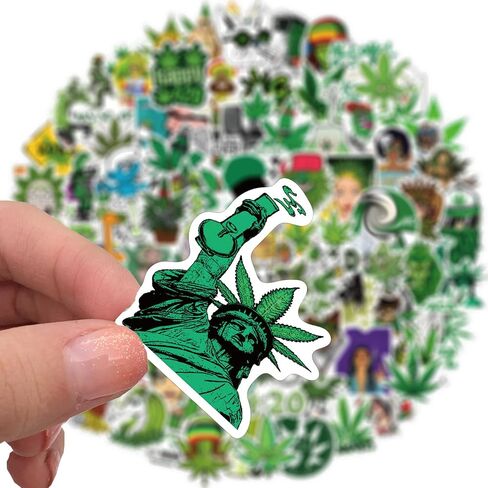 200 PCS Vinyl Waterproof Weed Stickers Aesthetic for Adults - Cool Funny DIY Marijuana Stickers Decals Accessories - Stoner Mary Jane 420 Stickers for Laptop Water Bottles Journaling in Kuwait