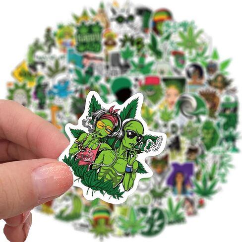 200 PCS Vinyl Waterproof Weed Stickers Aesthetic for Adults - Cool Funny DIY Marijuana Stickers Decals Accessories - Stoner Mary Jane 420 Stickers for Laptop Water Bottles Journaling in Kuwait