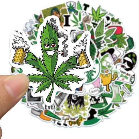 200 PCS Vinyl Waterproof Weed Stickers Aesthetic for Adults - Cool Funny DIY Marijuana Stickers Decals Accessories - Stoner Mary Jane 420 Stickers for Laptop Water Bottles Journaling in Kuwait