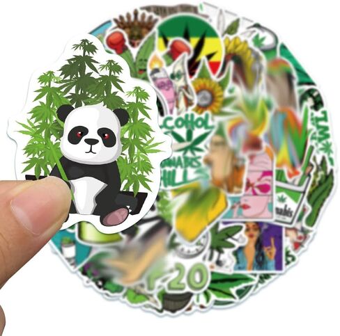 200 PCS Vinyl Waterproof Weed Stickers Aesthetic for Adults - Cool Funny DIY Marijuana Stickers Decals Accessories - Stoner Mary Jane 420 Stickers for Laptop Water Bottles Journaling in Kuwait