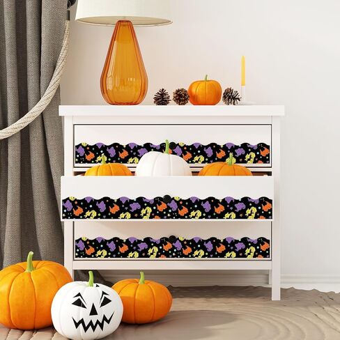 AnyDesign 32.8Ft Hocus Pocus لوحة الإعلانات الحدودية للهالوين الساحرة صدفي يموت قطع حافة لفة للمدرسة السبورة الفصول الدراسية in Saudi Arabia