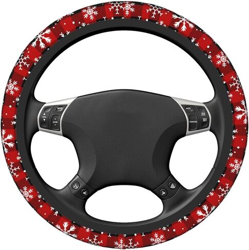 Christmas Holiday Steering Wheel Cover Universal 15 Inch Car Accessories Protector for Women Men in Saudi Arabia
