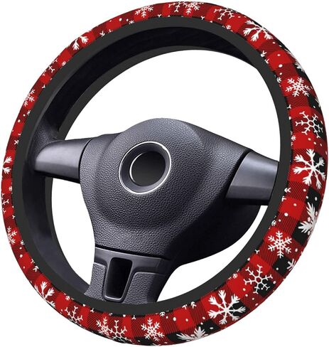 Christmas Holiday Steering Wheel Cover Universal 15 Inch Car Accessories Protector for Women Men in Saudi Arabia