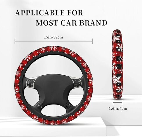 Christmas Holiday Steering Wheel Cover Universal 15 Inch Car Accessories Protector for Women Men in Saudi Arabia