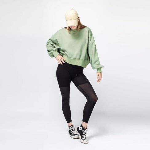 BRISIRA Sherpa Oversized Sweatshirt Women Cropped Hoodie Loose Fit Crewneck Pullover Trendy Baggy Drop Shoulder Winter Warm in Saudi Arabia