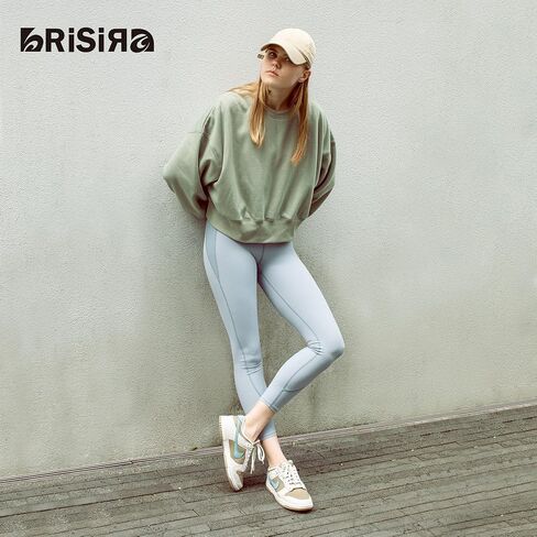 BRISIRA Sherpa Oversized Sweatshirt Women Cropped Hoodie Loose Fit Crewneck Pullover Trendy Baggy Drop Shoulder Winter Warm in Saudi Arabia