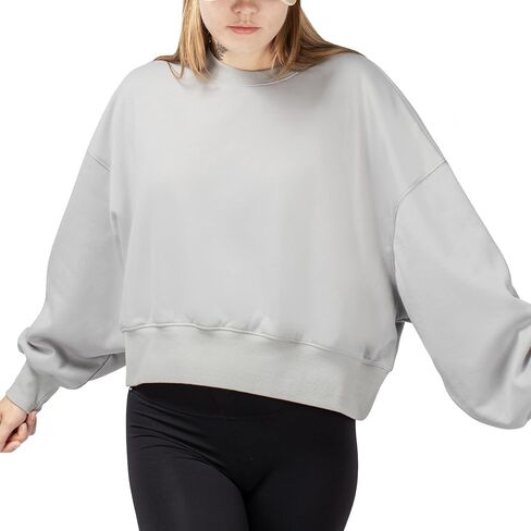 BRISIRA Sherpa Oversized Sweatshirt Women Cropped Hoodie Loose Fit Crewneck Pullover Trendy Baggy Drop Shoulder Winter Warm in Saudi Arabia