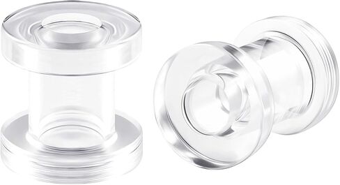 2g 2 Gauge Clear Acrylic Screw fit Flesh Tunnels Ear Plugs Ear Stretching 2Pcs in Kuwait
