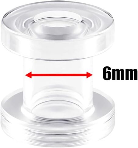 2g 2 Gauge Clear Acrylic Screw fit Flesh Tunnels Ear Plugs Ear Stretching 2Pcs in Kuwait