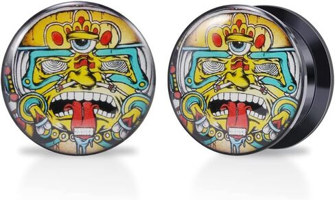 زوج واحد من سدادات الأذن الصلبة من الأكريليك على سدادات الأنفاق جاك سكيلينغتون سكريم الراتنج التي لا تسبب الحساسية وخالية من الكابوس قبل عيد الميلاد للنساء والرجال ثقب المجوهرات in Kuwait