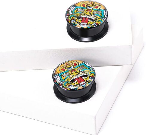 زوج واحد من سدادات الأذن الصلبة من الأكريليك على سدادات الأنفاق جاك سكيلينغتون سكريم الراتنج التي لا تسبب الحساسية وخالية من الكابوس قبل عيد الميلاد للنساء والرجال ثقب المجوهرات in Kuwait