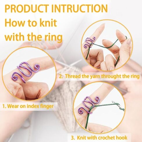 10 PCS Hand Crochet Tension Rings, Crochet Finger Guard, Yarn Tension Control Rings for Lefties and Righties, Adjustable Companion Rings, Gifts for Hand Crocheters Knitters, Moms in Saudi Arabia
