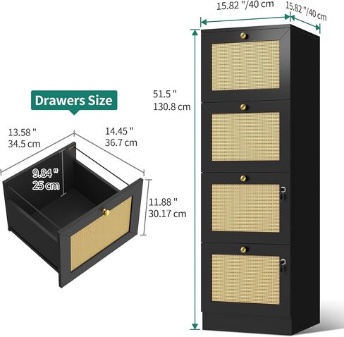 YITAHOME File Cabinets for Home Office 4 Drawer Filing Cabinet Office Vertical Files Storage File Drawers for A4 & Letter-Sized Documents,White in Saudi Arabia