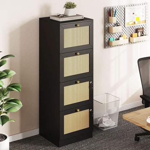 YITAHOME File Cabinets for Home Office 4 Drawer Filing Cabinet Office Vertical Files Storage File Drawers for A4 & Letter-Sized Documents,White in Saudi Arabia