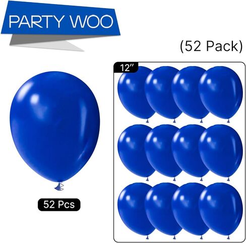 PartyWoo Black Balloons, 52 pcs 12 Inch Black Balloons, Latex Balloons for Balloon Garland or Balloon Arch as Birthday Party Decorations, Wedding Decorations, Baby Shower Decorations, Black-Y18 in Saudi Arabia