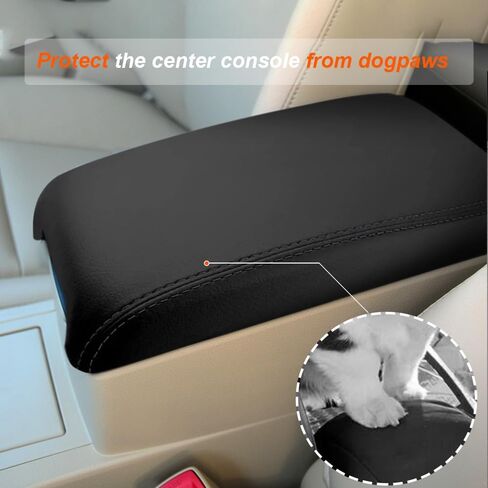 غطاء مسند ذراع وحدة التحكم DEYTOP لسيارة Toyota Camry 2012-2017 غطاء وحدة التحكم المركزية للسيارة لعام 2012 2013 2014-2017 Camry وسادة مسند ذراع جلدية مضادة للخدش (أسود) in Kuwait