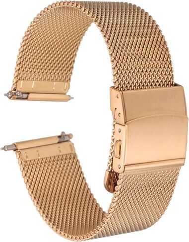 HARFINGTON Stainless Steel Mesh Watch Band Quick Release Metal Watch Strap Adjustable Fold Clasp Replacement Bands for Men Women in Saudi Arabia