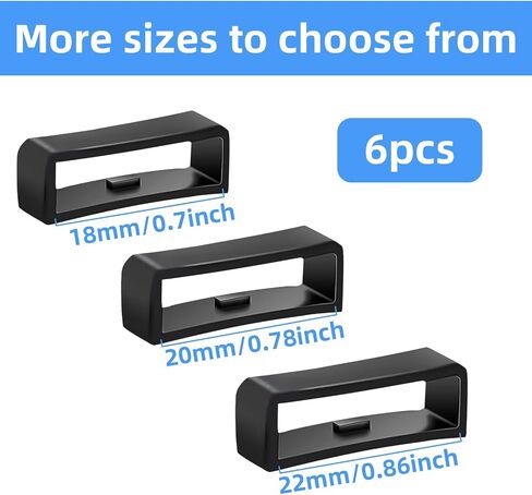 18/20/22MM Watch Band Loops, 6PCS Watch Strap Holder Silicone Watch Strap Replacement, Rubber Watch Band for Replacement Watch Bands, Replacement Watch Strap Band Wristband Replacement Watch Keeper in Saudi Arabia