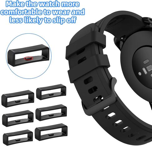 18/20/22MM Watch Band Loops, 6PCS Watch Strap Holder Silicone Watch Strap Replacement, Rubber Watch Band for Replacement Watch Bands, Replacement Watch Strap Band Wristband Replacement Watch Keeper in Saudi Arabia