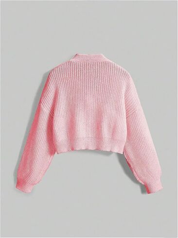 SHENHE Women's Cute Bow Knitted Cardigan Button Down V Neck Cropped Cardigan Sweater in Saudi Arabia