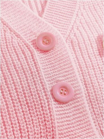 SHENHE Women's Cute Bow Knitted Cardigan Button Down V Neck Cropped Cardigan Sweater in Saudi Arabia