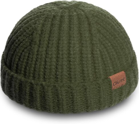 Fisherman Short Beanie Hats for Men, Knit Skull Cap Cuff Trawler Hat Mens Stylish Watch Cap Winter Warm Hat for Daily Wear in Kuwait