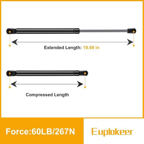 Qty (2) SPD-GSNI-5300-20 C16-08568 20in 20lb/89N Universal Gas Strut Spring with Mounting Brackets- Shock Lift Support for RV Entry Door, Motorhome Door, RV Bed, Boat Hatch Lid, Camper Shell in Kuwait