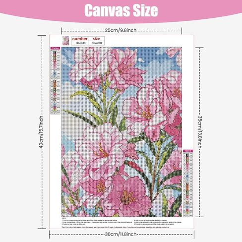 QENSPE Diamond Art Painting Kits for Adults,Pink Flowers Full Drill Diamond Dots Paintings for Beginners,Round 5D DIY Arts and Crafts Gem Art Painting Kits 12x16inch in Saudi Arabia